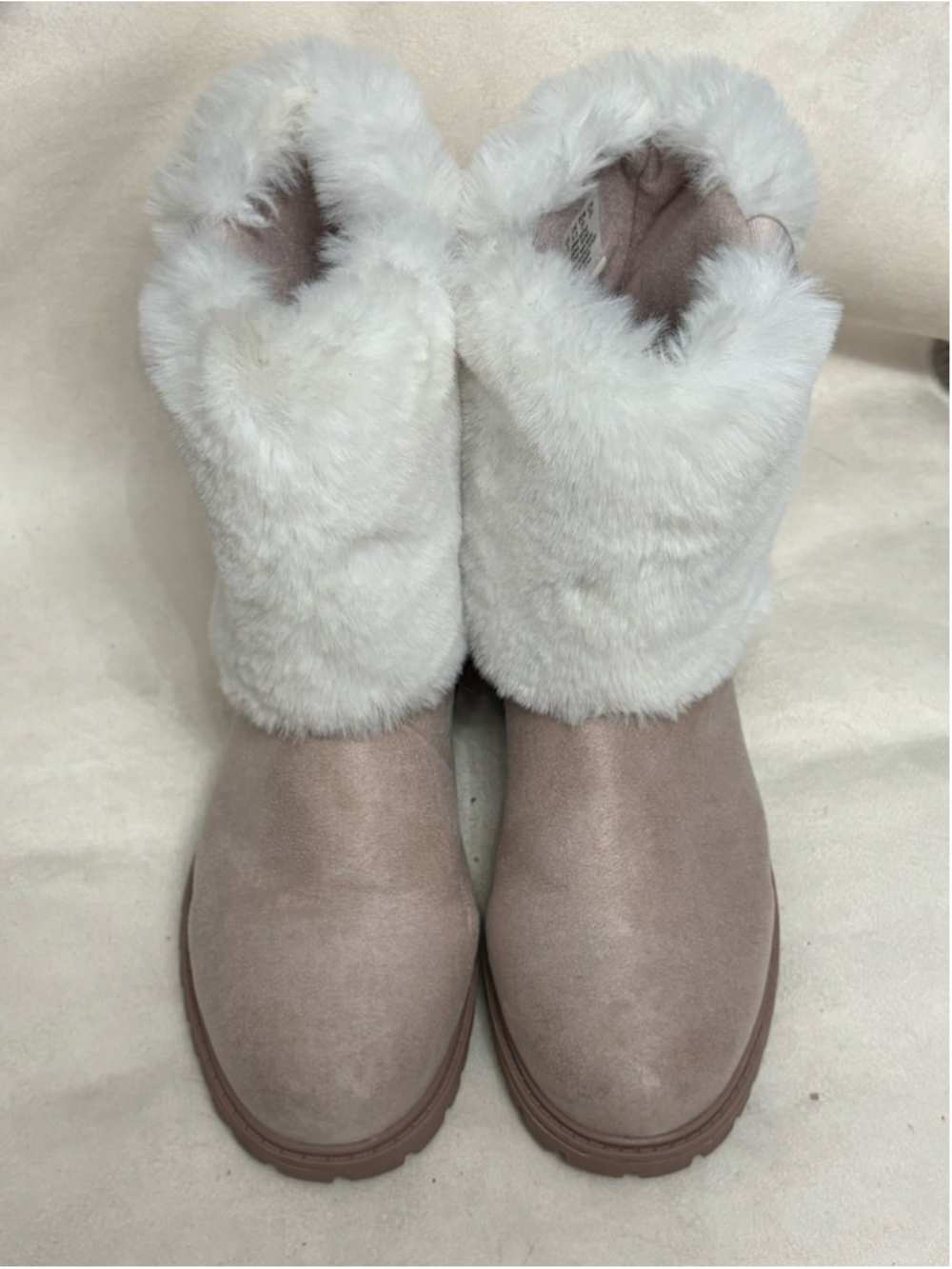 Women's U.S. Polo Assn. Faux Fur Winter Boots, Beige/White, Size 8